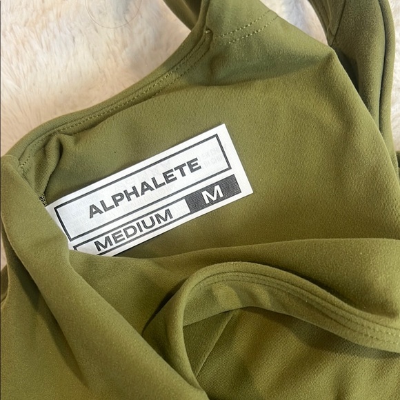 Olive Green Women's Sports Bra - Picture 3 of 4